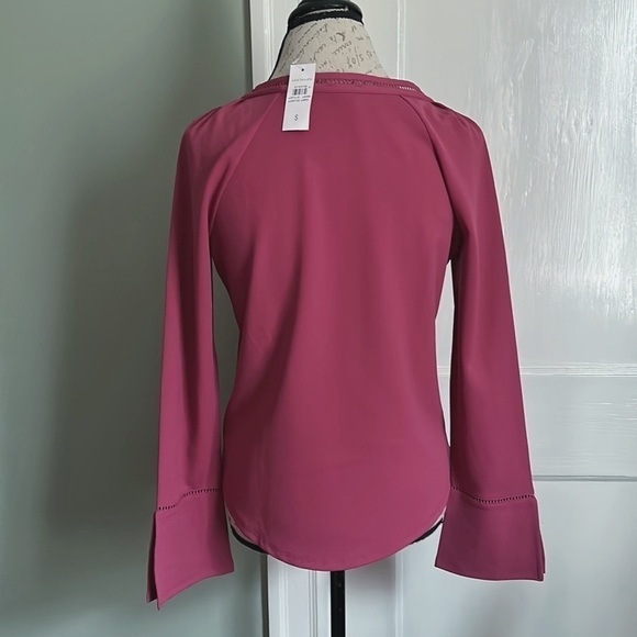Ann TAYLOR Ladder Trim Square Neck Top - Raspberry - Picture 4 of 10